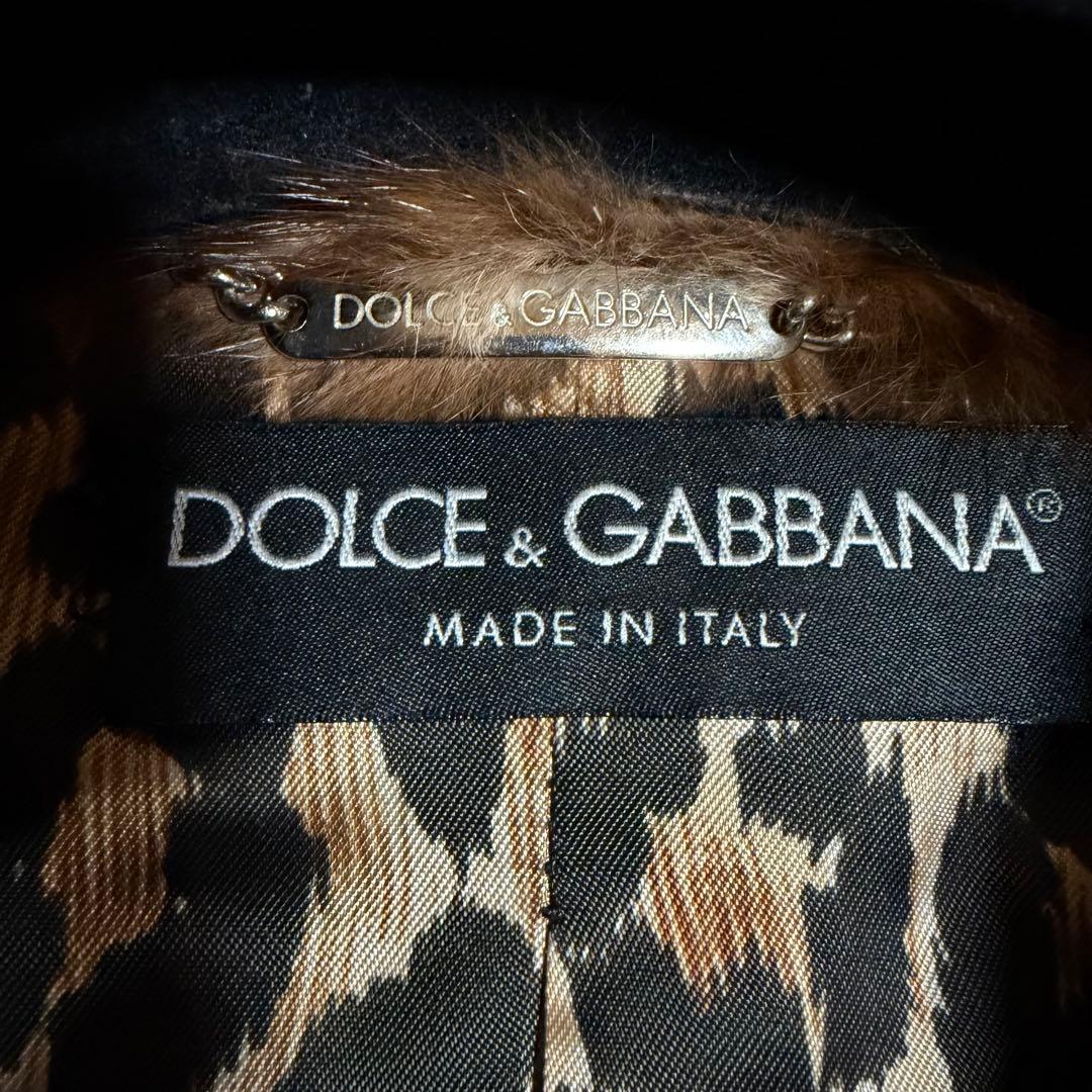 美品★DOLCE&GABBANA ドルガバ ファー付きジャケット チェック 40