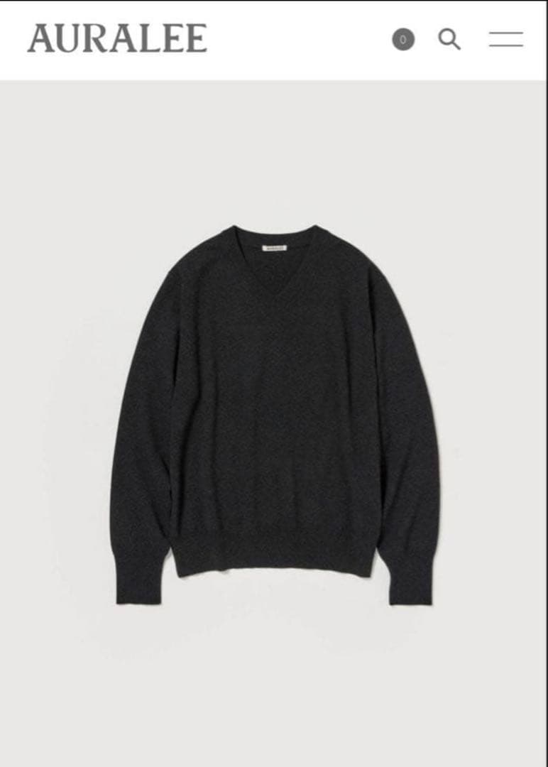 新品未使用 AURALEE High Twist Wool V-neck P/O