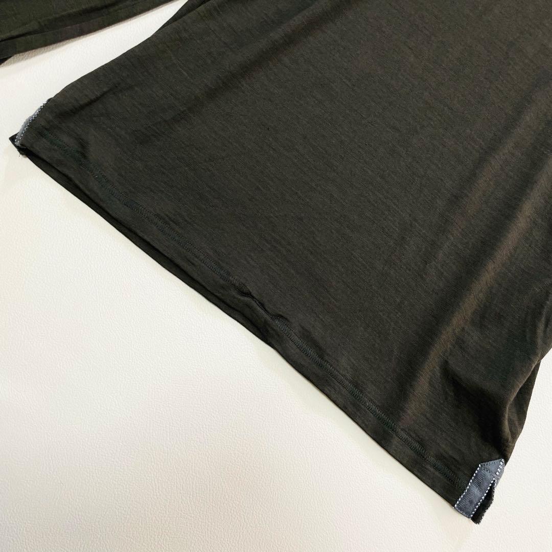 6415 ブリーフィング　タートルネック　薄手ニット　ウール　カーキ　2023年