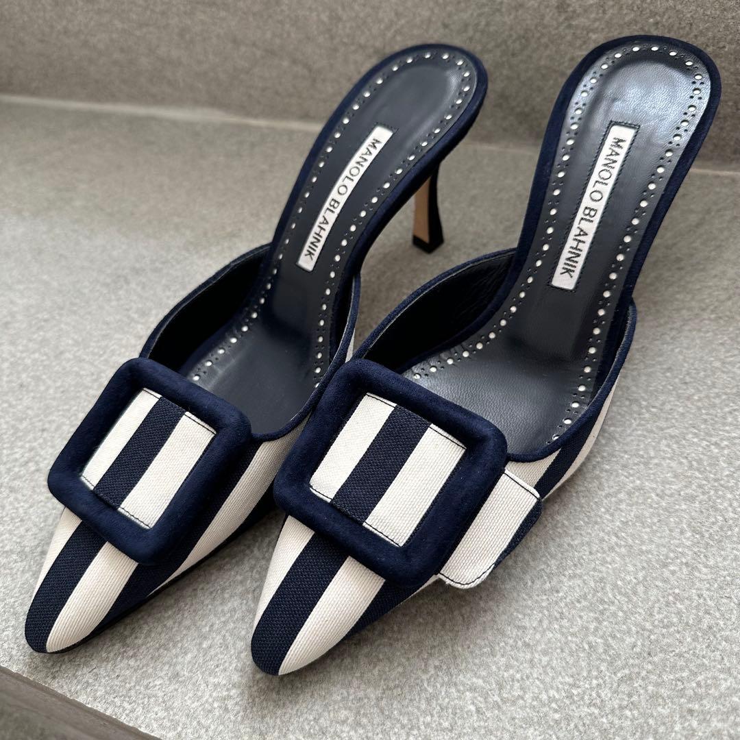 MANOLO BLAHNIK マノロブラニク メイセール ミュール 23.5