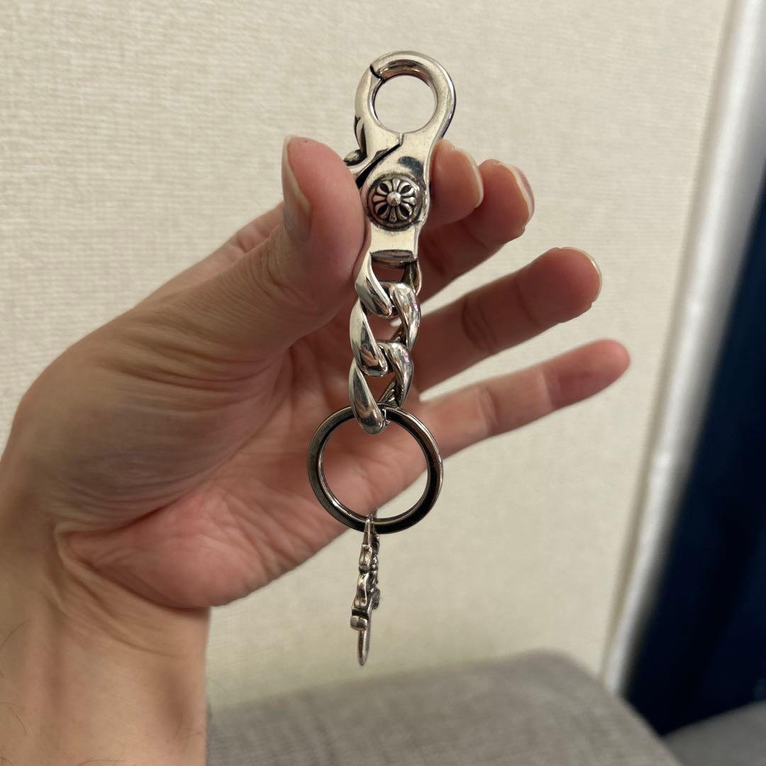 シルバー925 クロスボール キーチェーン キーホルダー キーリング 鍵