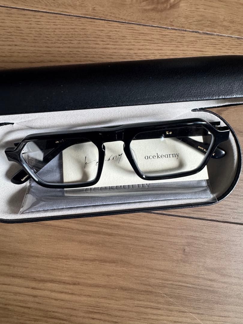 Kearny ブラック 六角形フレーム 伊達メガネ