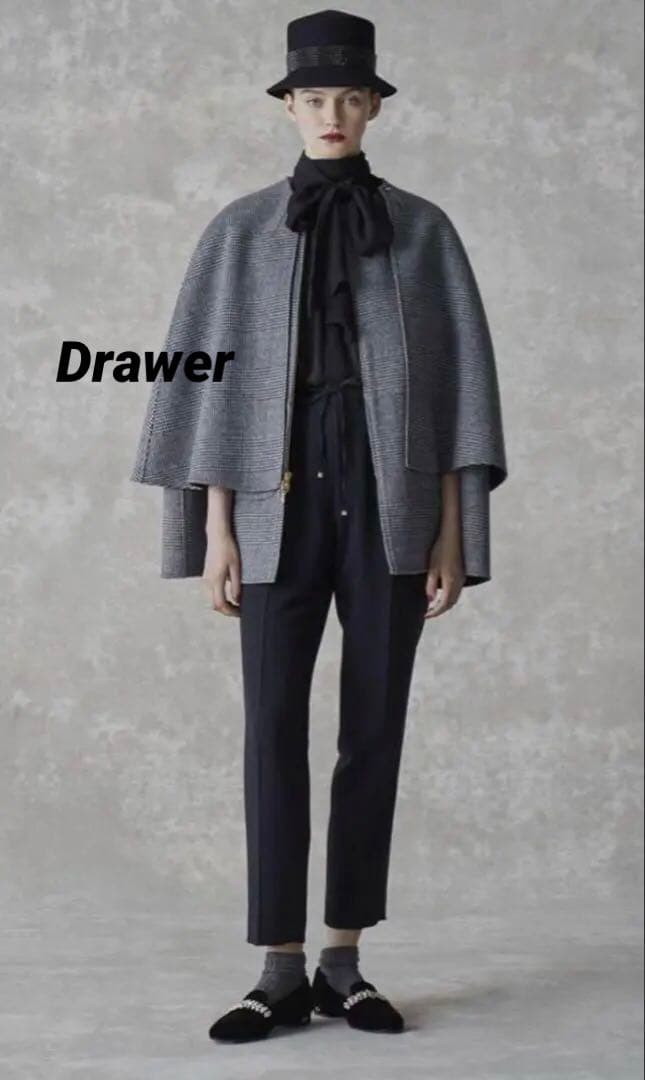 《DRAWER》ウールジョーゼットドロストパンツ　34
