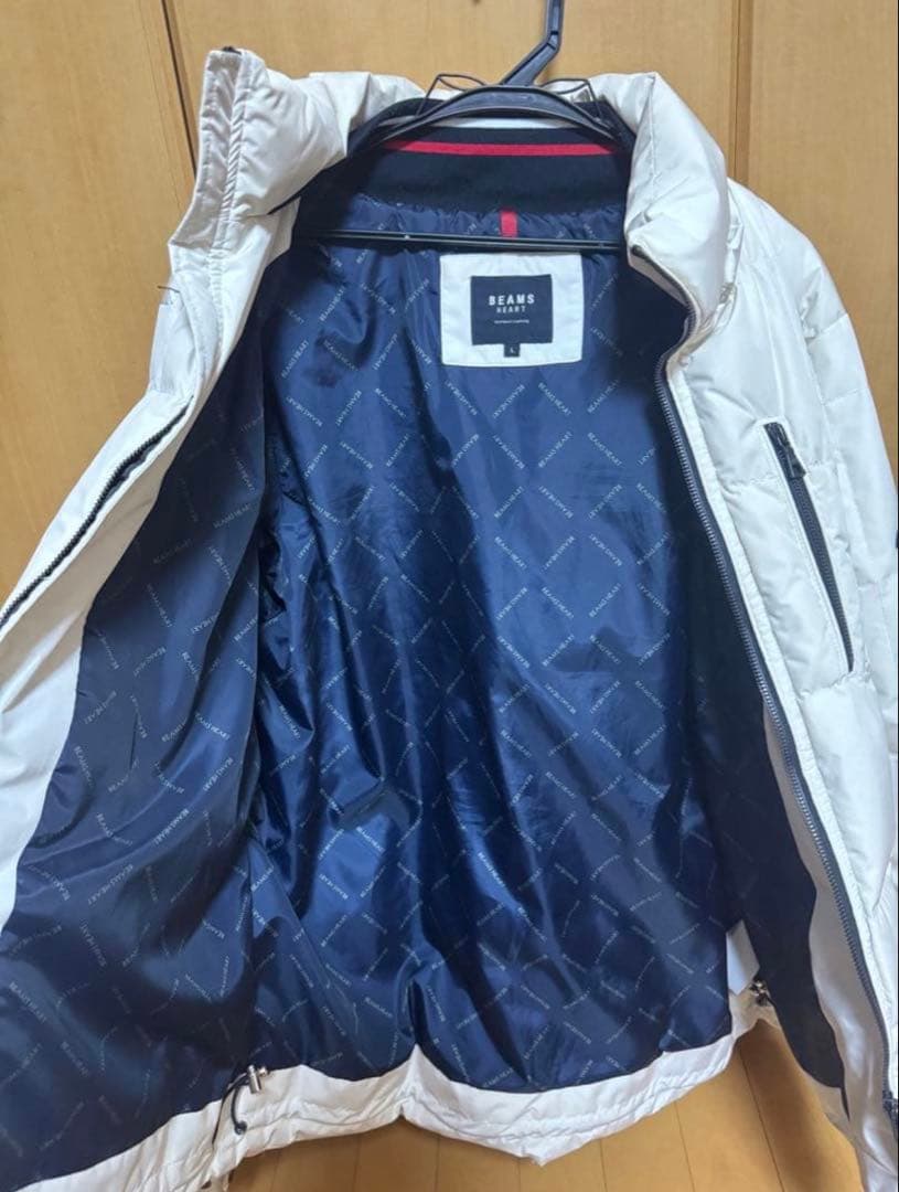 BEAMS メンズダウンジャケット　Lサイズ　ホワイト　【美品】