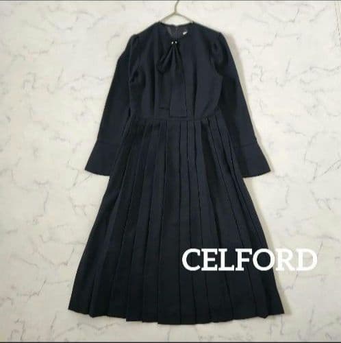 ma.a.cha　セルフォード　ボウタイ　プリーツ　ワンピース　フォーマル