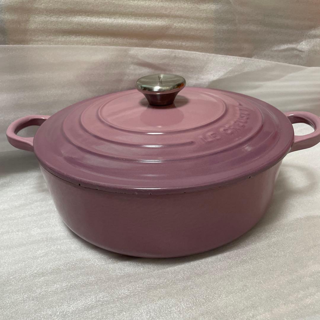ルクルーゼ ココット ジャポネーズ 24cm モーヴピンク 中古品
