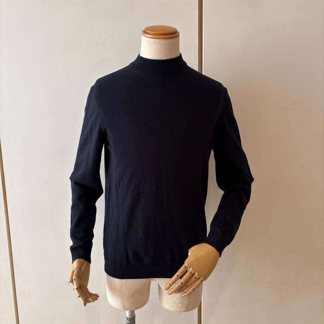 ロベルトコリーナ／モックネックニット／12ゲージ／ダークネイビー／50