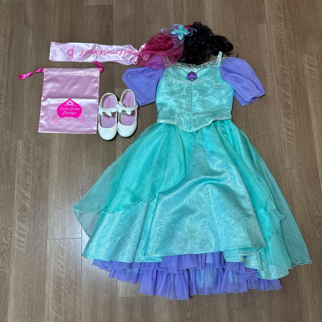 ディズニー　ビビデバビデブティック　アリエル コスチューム140cm＆靴22.0