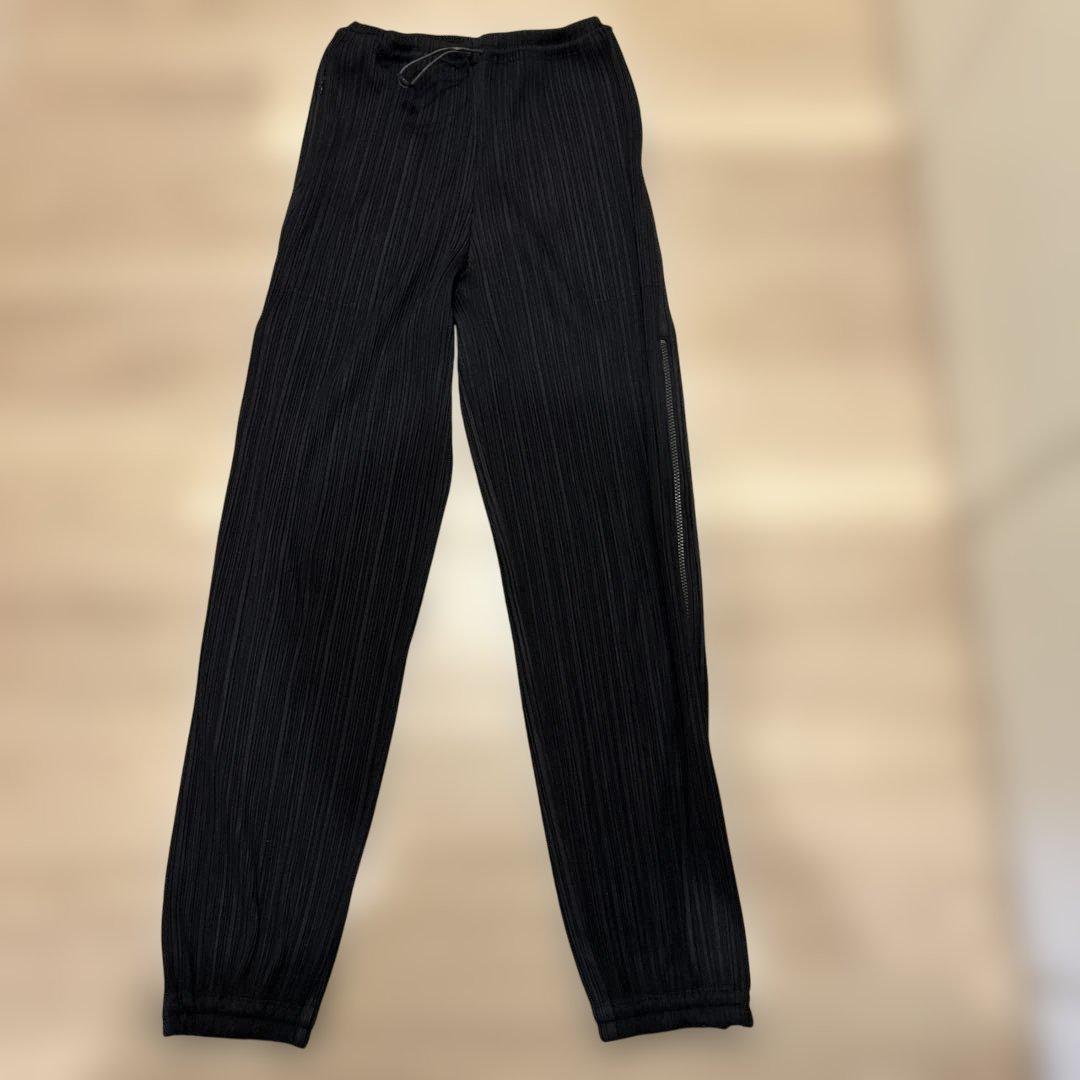 【美品】プリーツプリーズ ジョガーパンツ ジップ 黒 3 L相当