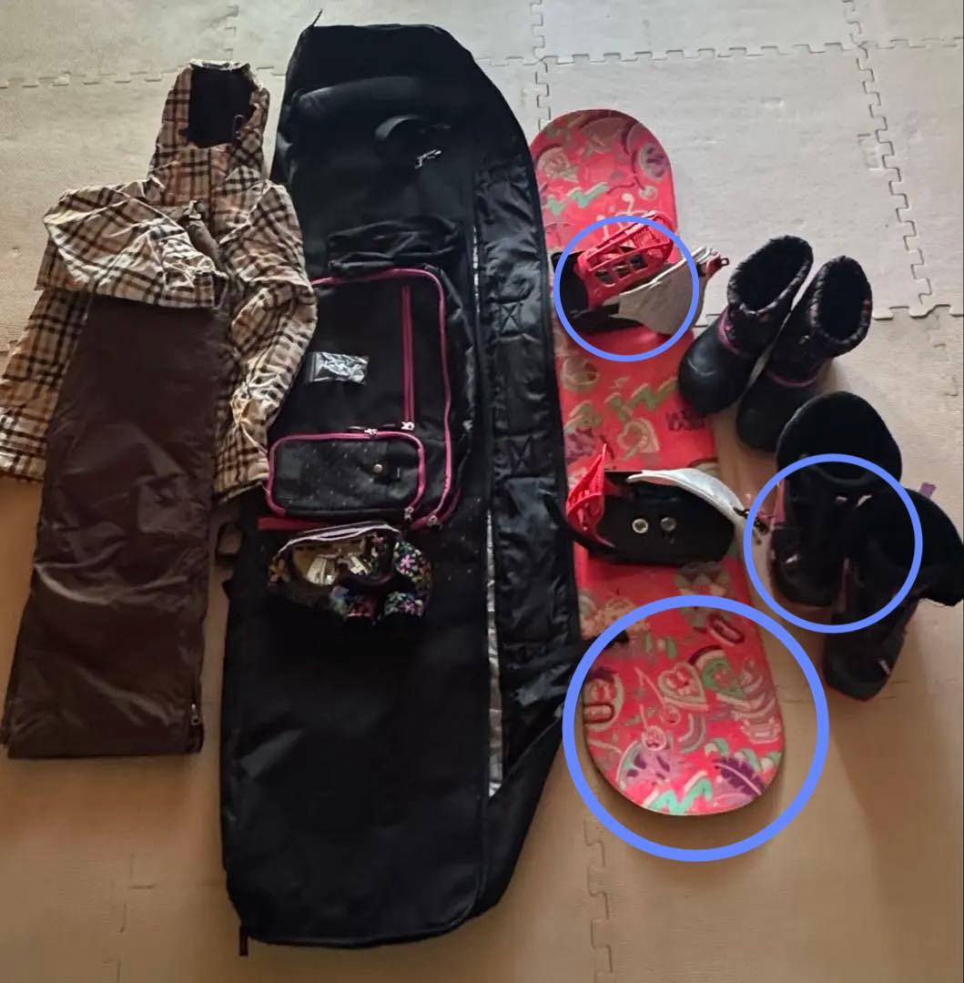 スノーボード3点セット　120〜140cm 22〜23cm