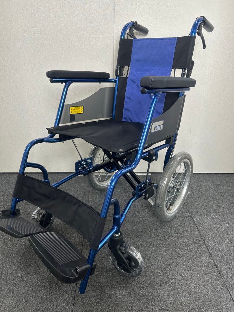 キャリカル PMS-2BU 介助用 ブルー 車椅子 軽量 コンパクト