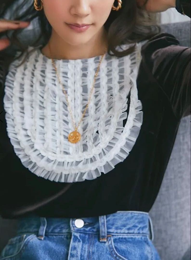 seventen by mihokawahito ⭐︎チュールフリルベロアトップス