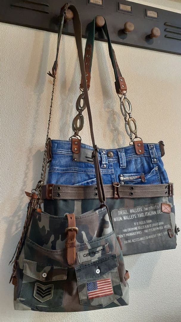 ミリタリーリメイク ★★★ GORGEOUS VINTAGE 肩掛けトート&…