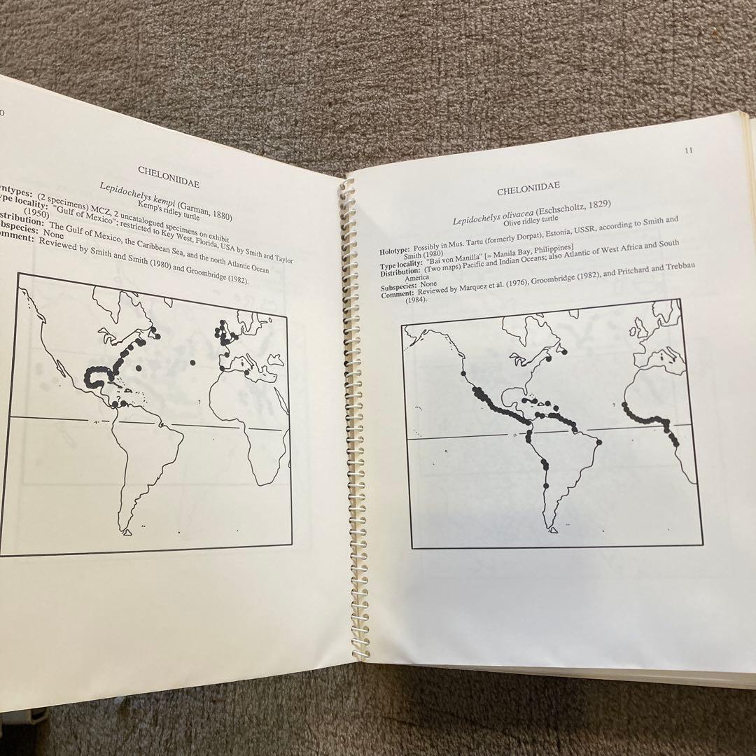 1986年 世界のカメのチェックリストと分布図 ジョン・B・アイバーソン 研究書