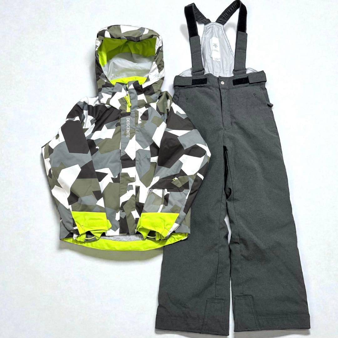 ◆美品◆DESCENTE ヒートナビ 子供用スキーウェア 上下セット 130