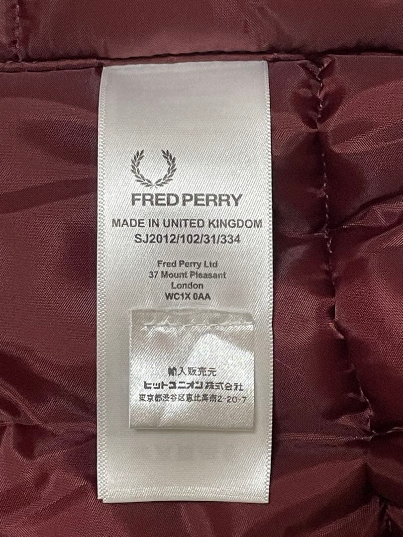 ◆ FRED PERRY × LAVENHAM ◆ ダウンベスト Mサイズ/美品