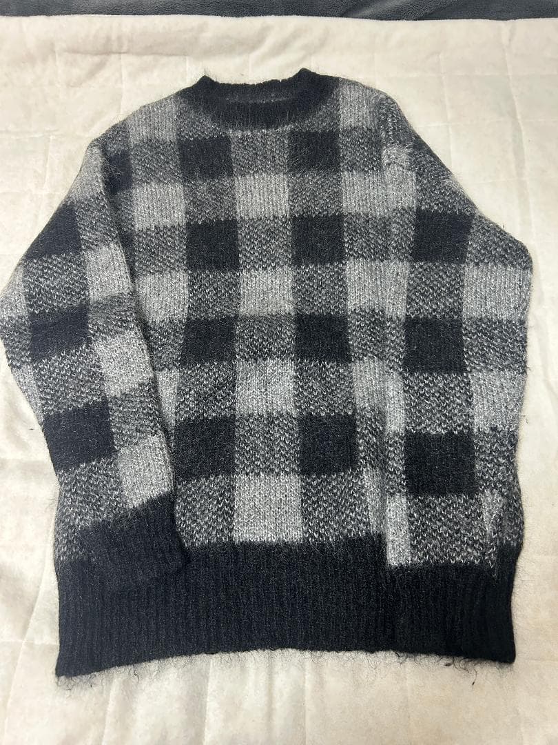 uniform experiment ブロックチェックモヘアニットプルオーバー