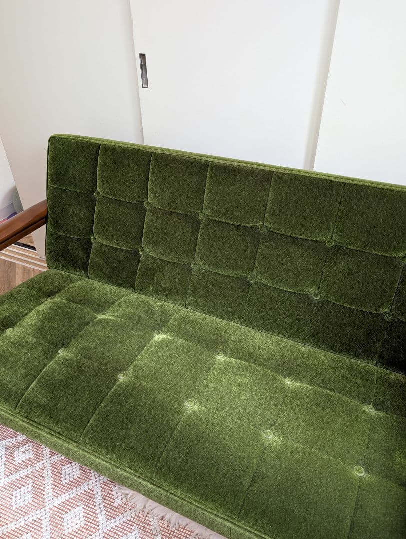 カリモク60 kチェア 2シーター モケットグリーン