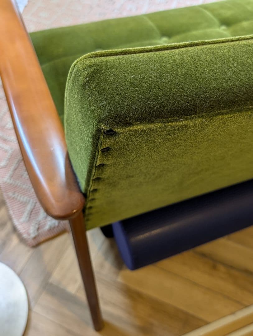 カリモク60 kチェア 2シーター モケットグリーン