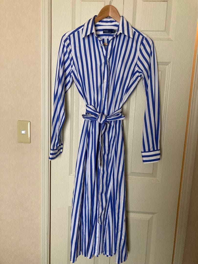 【極美品】Polo Ralph Lauren ストライプ ロングシャツワンピース