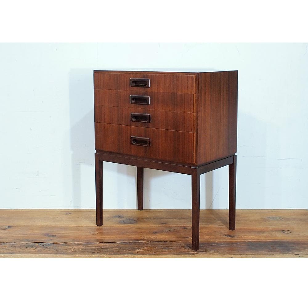 ビンテージ ローズウッド材 カトラリーチェスト 4段 検索/北欧デンマーク