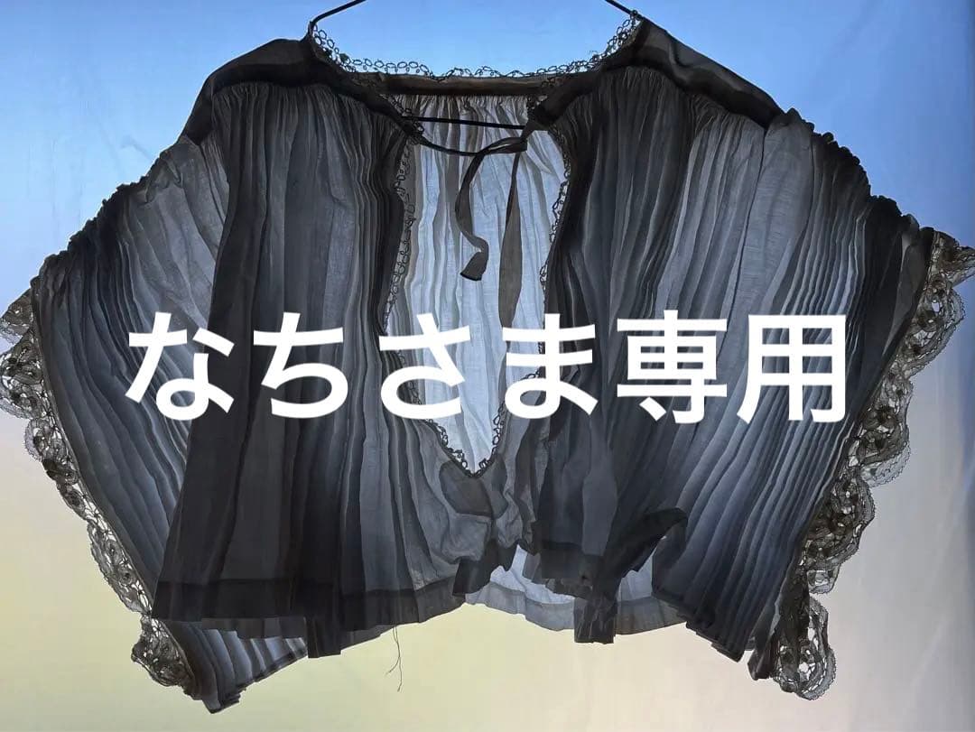 フランスアンティーク　教会神父さん聖歌隊コーラスのブラウス　リネンシャツ　レース