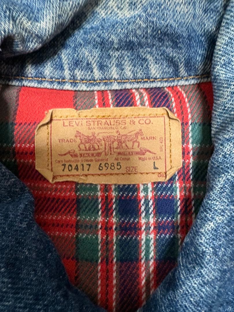 Levi's デニムジャケット L usa製 80s 70417 ネルライナー