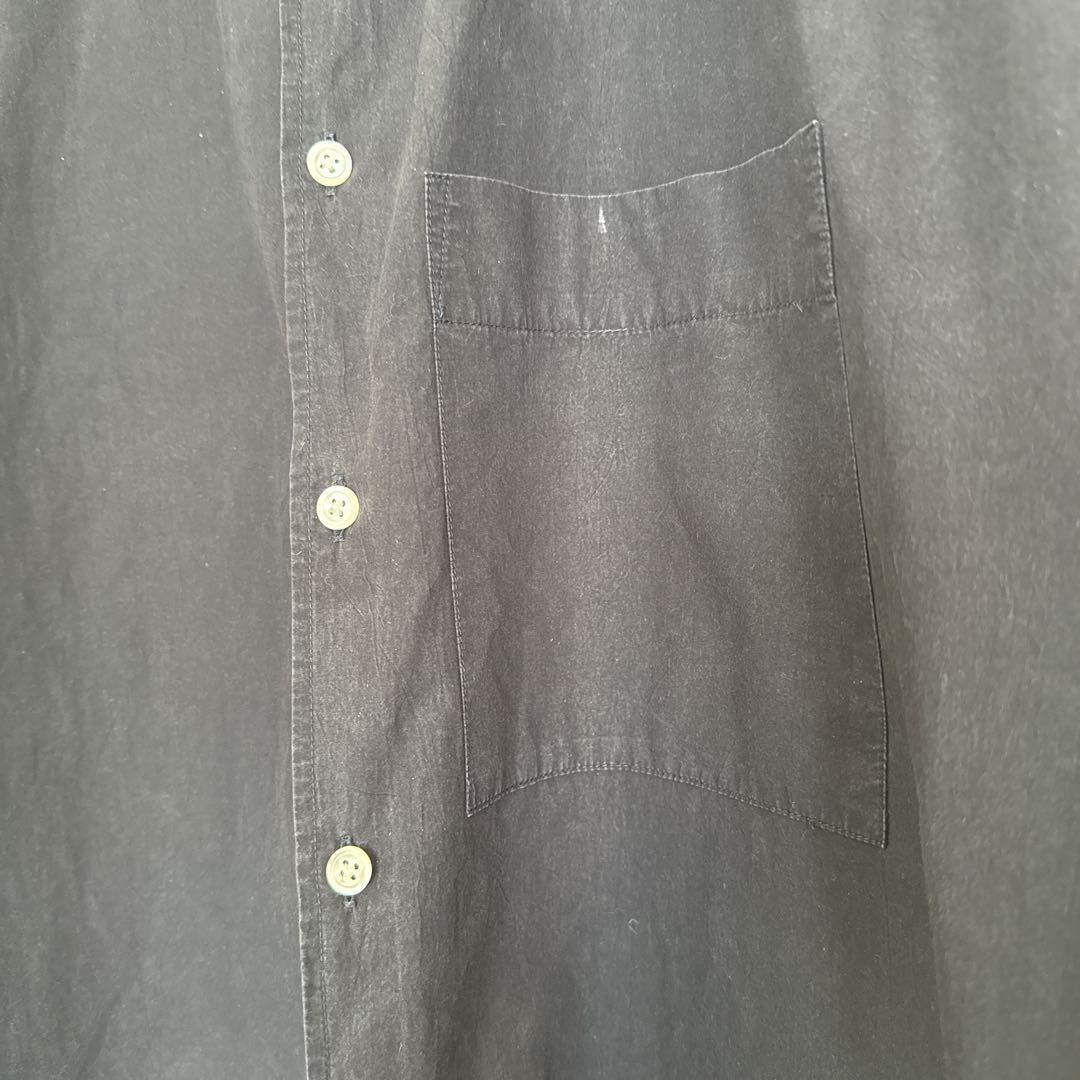 HUIS ハウス　タイプライタークロスビックシャツ　ネイビー　フリー　遠州織物