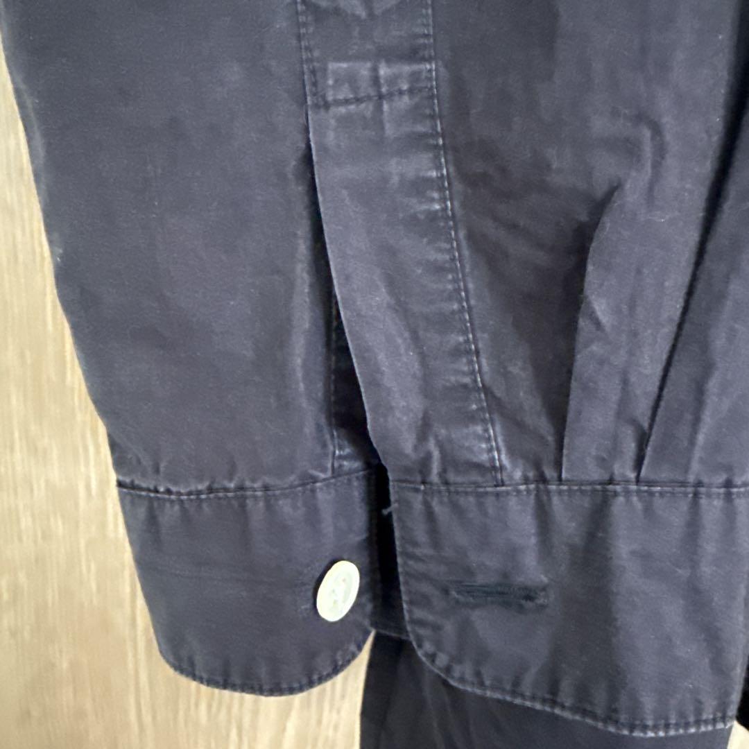 HUIS ハウス　タイプライタークロスビックシャツ　ネイビー　フリー　遠州織物