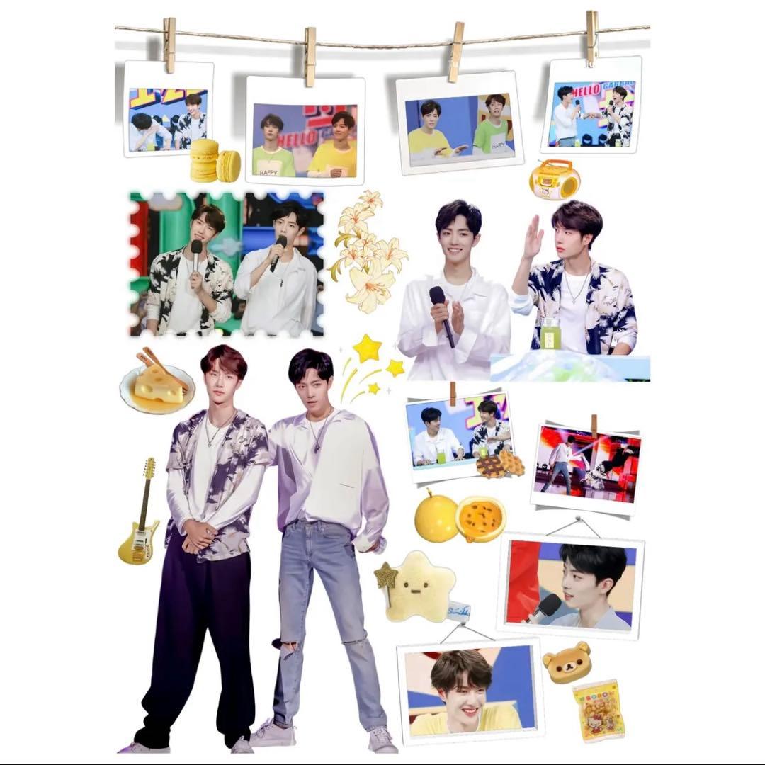 19×25cm 王一博 肖戦 デザイン　転写耐油防水ステッカー　11枚