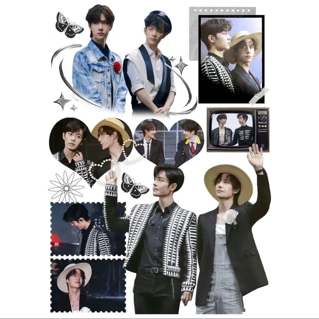 19×25cm 王一博 肖戦 デザイン　転写耐油防水ステッカー　11枚