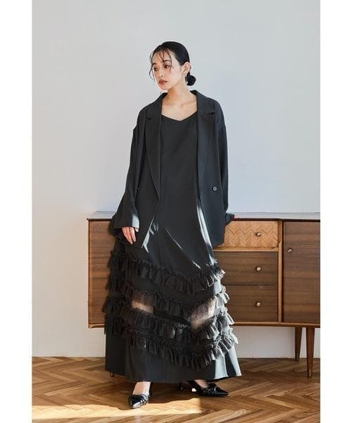 美品 niana ニアナ トランスペアレントヘムセットアップドレス М 結婚式