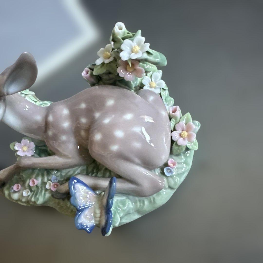 めちゃくちゃかわいい！リヤドロ　バンビ　子鹿と蝶　絶版品