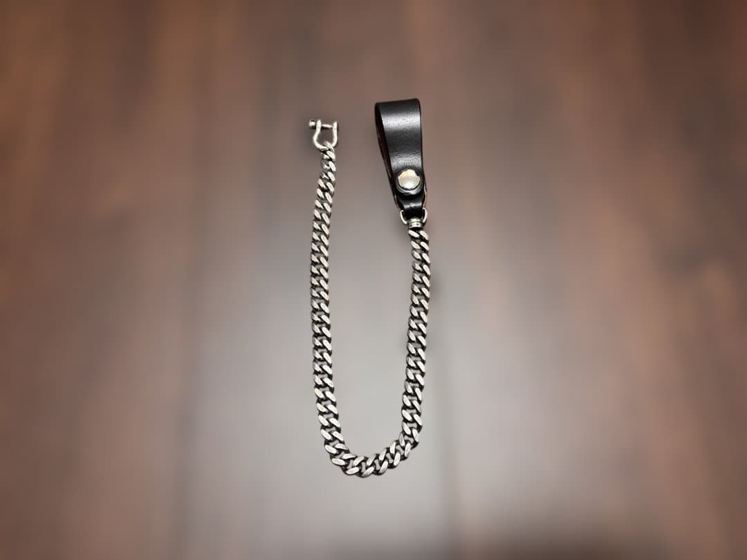 インセプション ウォレットチェーン レザー ブラックxシルバーメッキ　US