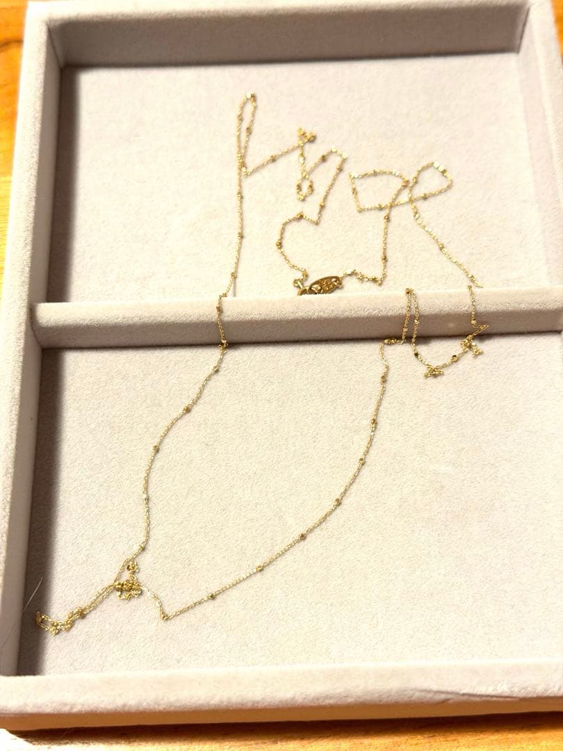 ete k10 ゴールドロングチェーンネックレス 40cm 【刻印あり】