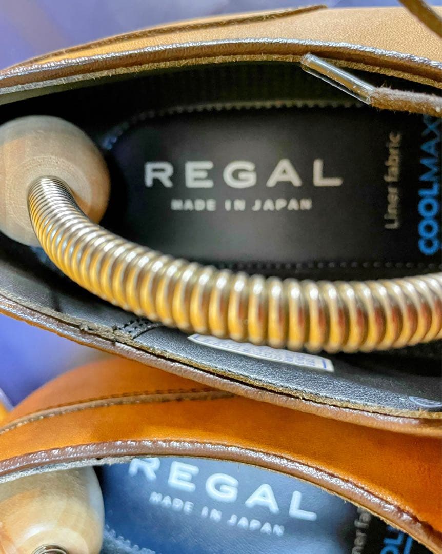新品最終値下REGAL防滑茶リーガル皮革レザービジネスUチップシューズ24.5