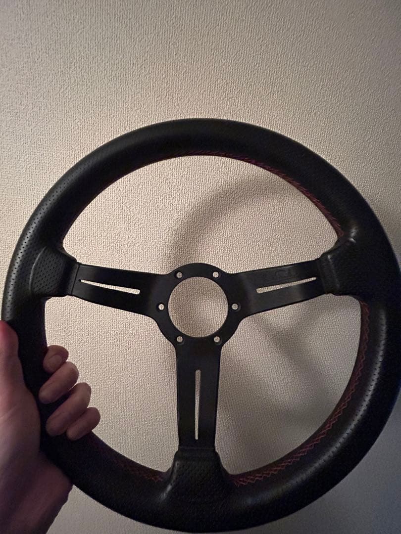 レザー製 3本スポーク ステアリング
