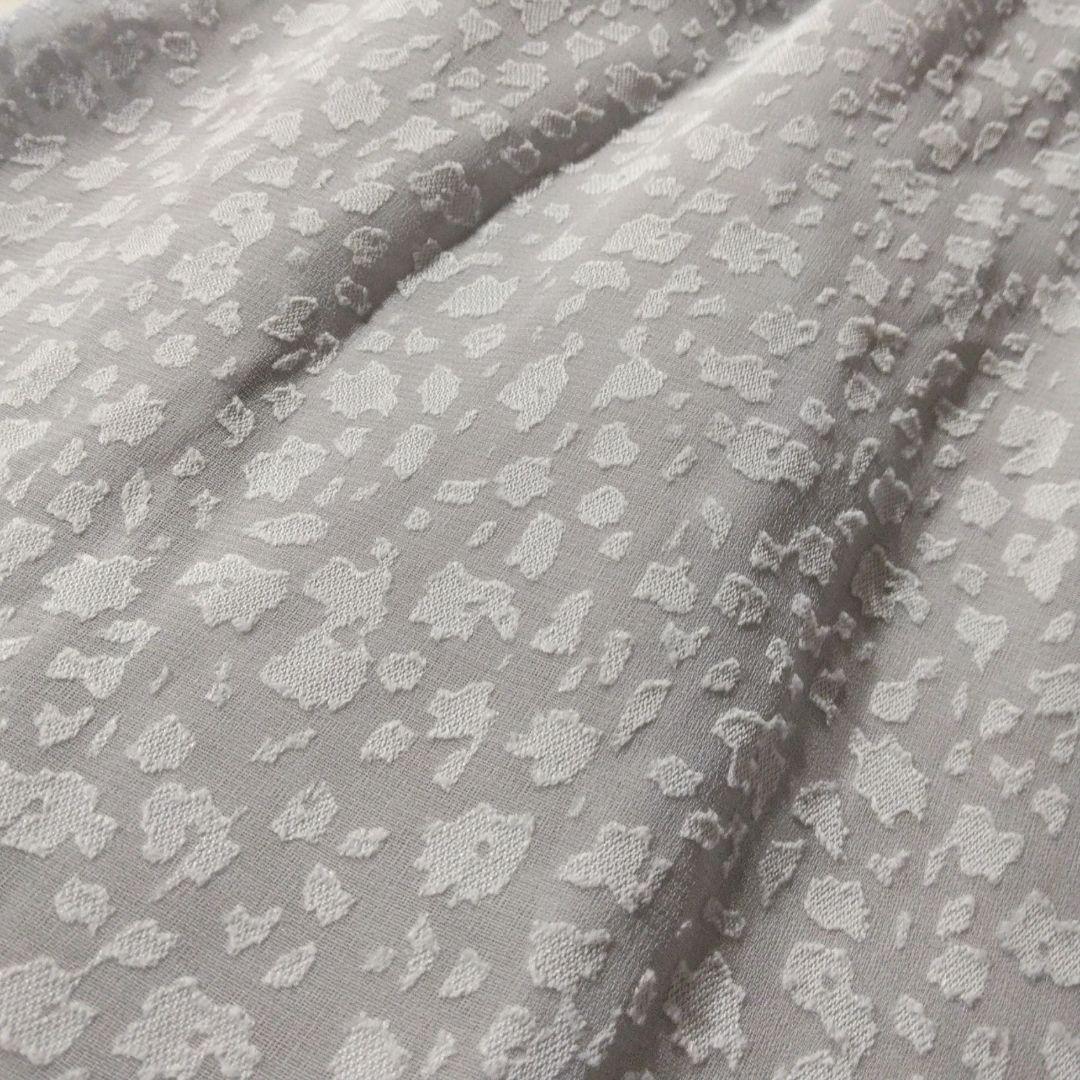 ジルスチュアート 総柄 ロングワンピース グレー フレア 長袖 ティアード