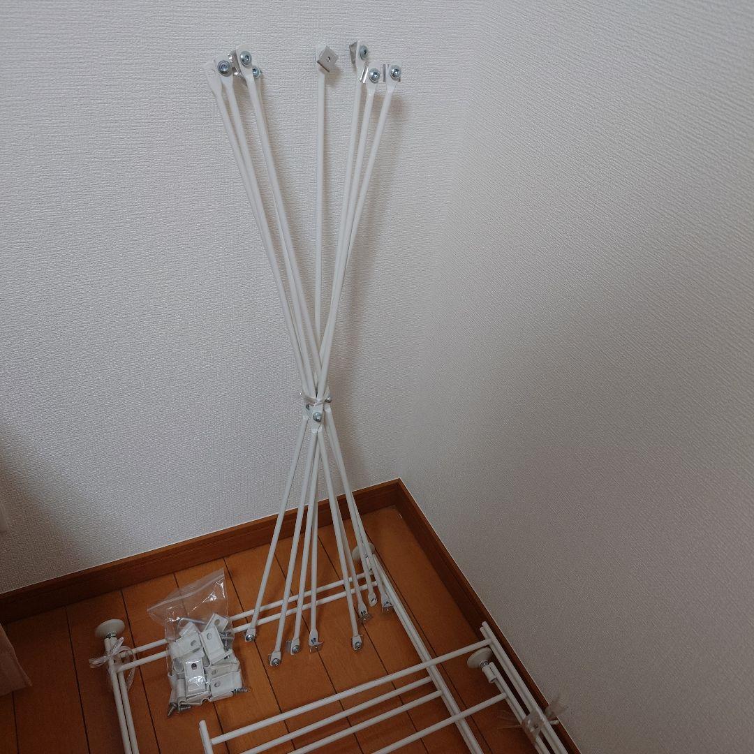 無印　スチールユニットシェルフ　ワードローブ　パネル　バスケット　大、中×2