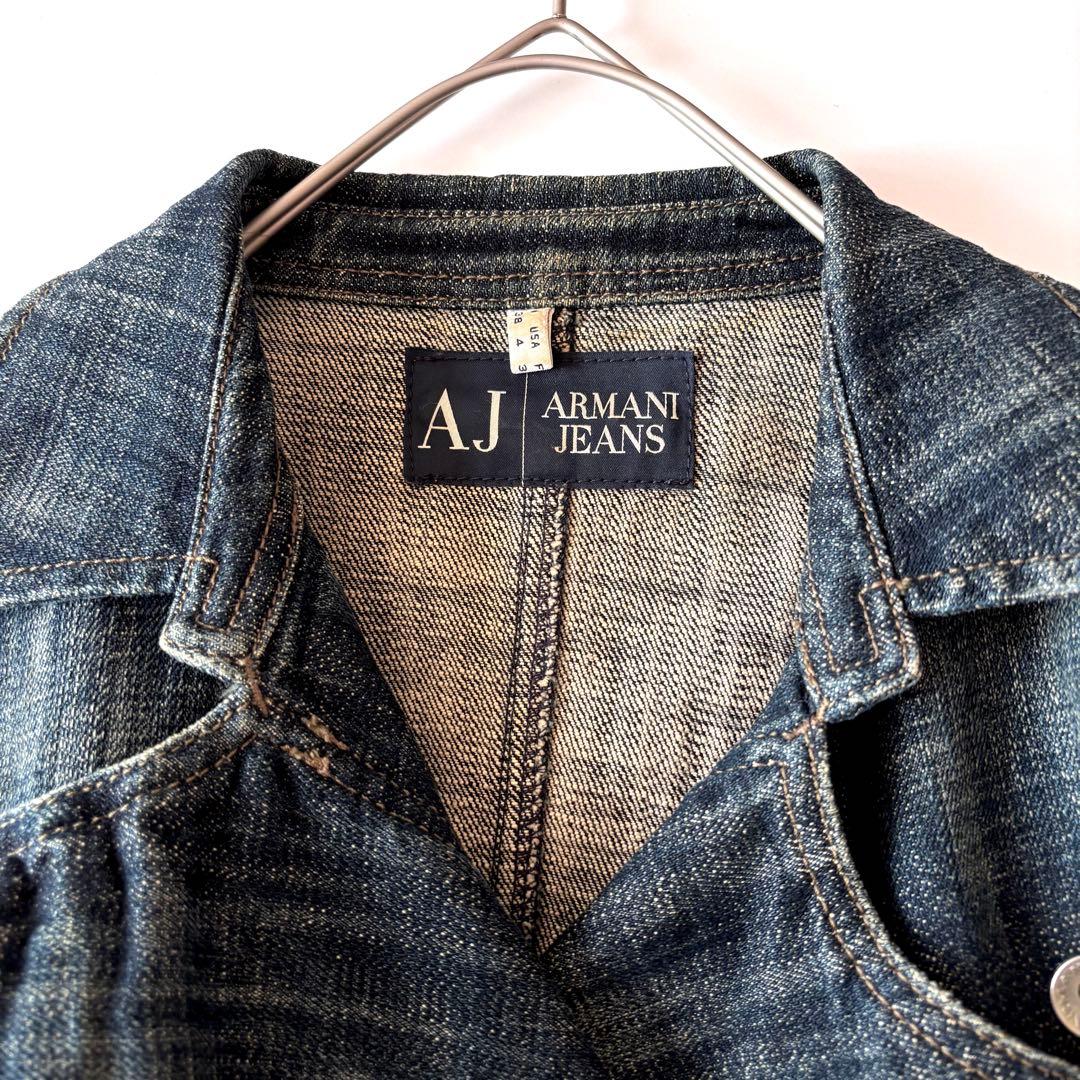 ARMANIアルマーニジーンズ♪ジャケット ダメージ加工デニム イタリア