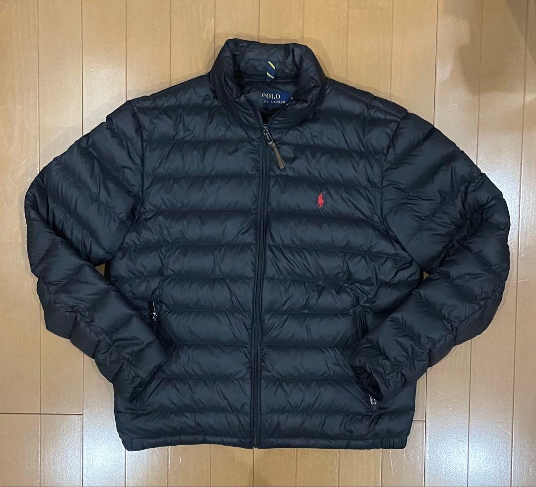 【極美品】ポロラルフローレン 撥水　ダウンジャケット ブラック M 赤ロゴ