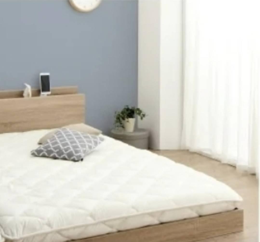 ダブル 布団でも使える フロアベッド ローベッド シナモングレージュ 7-10