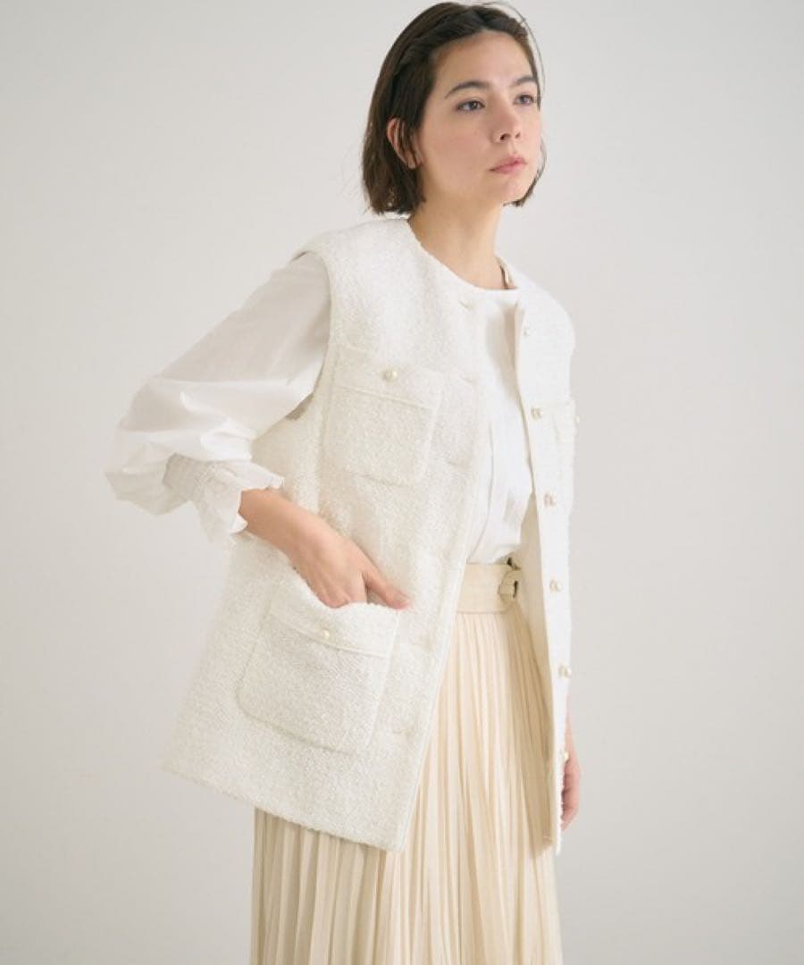 アナイ　カラミツイードポケットジレ　ベスト