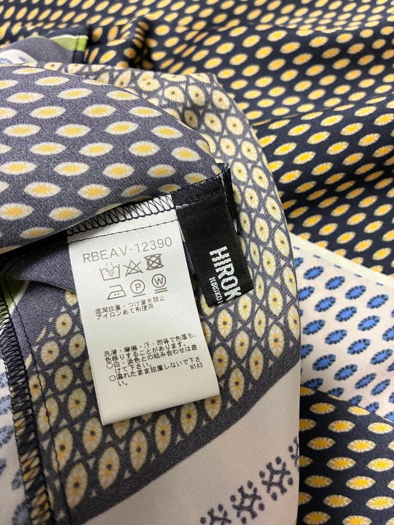 新品 HIROKO BIS ヒロコビス ジオメトリックプリントワンピース 11号