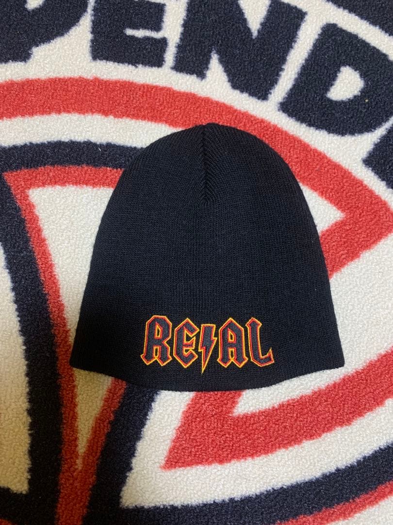 real skateboards AC/DCロゴ　ニット帽　ヴィンテージ