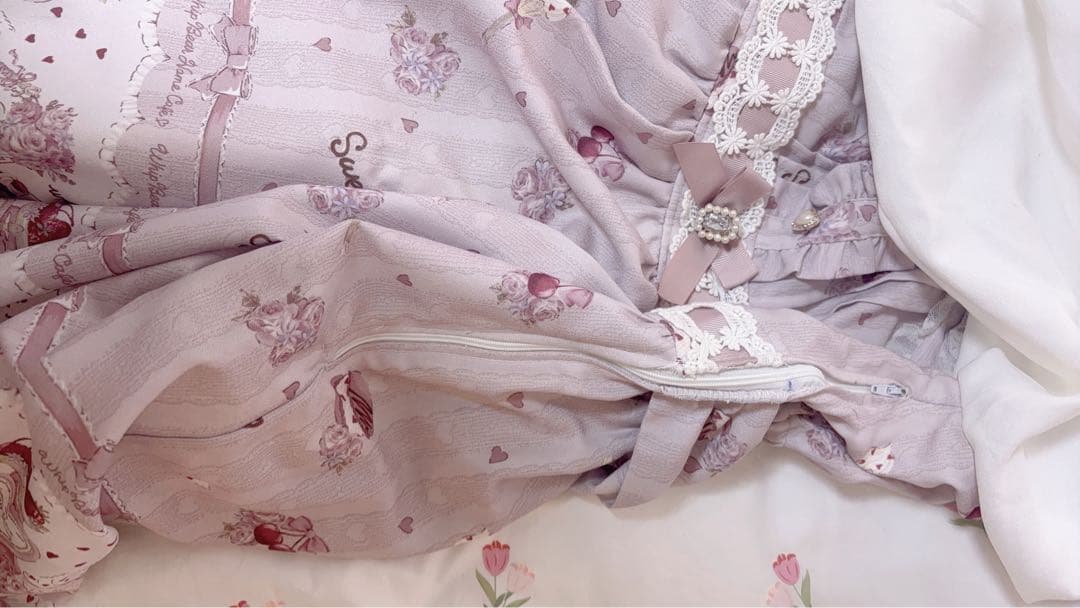 LIZLISA Whip bear  cafe柄　ワンピース