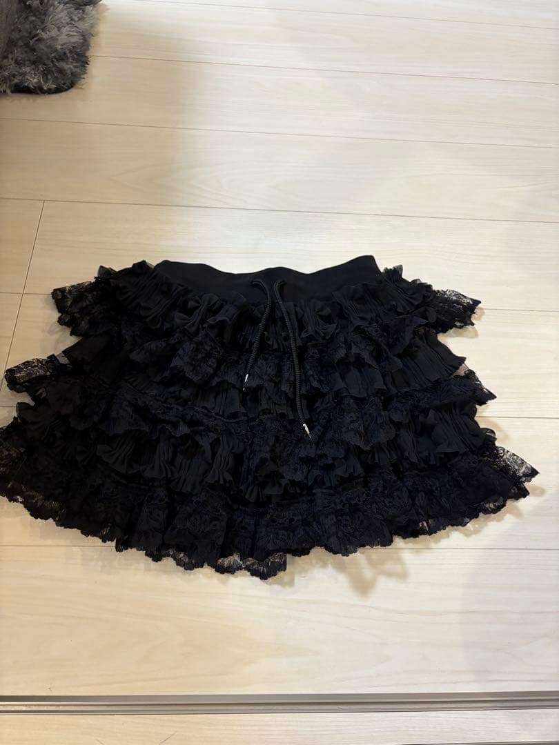ダーリッチ　フリル ブラック ミニスカート フリーサイズ