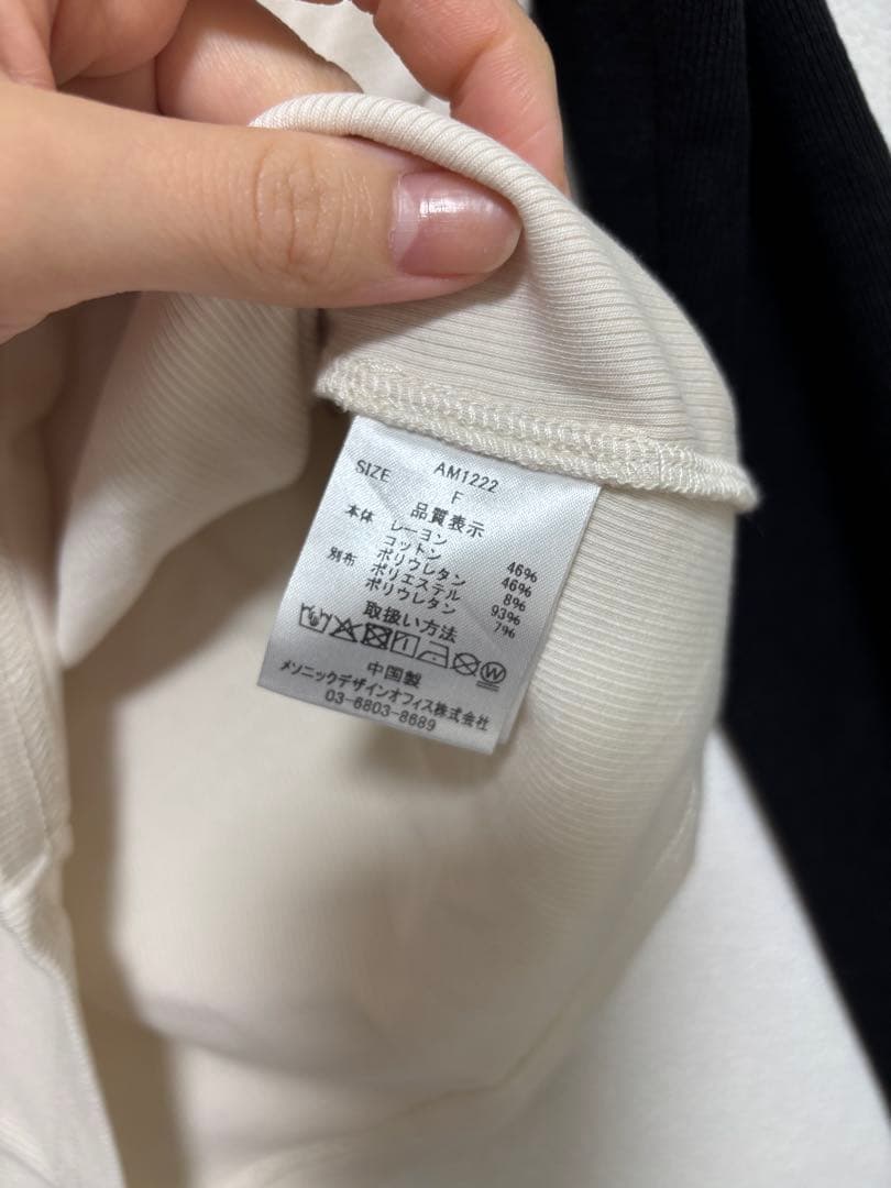 トップス andmary Alma ribbon tops black