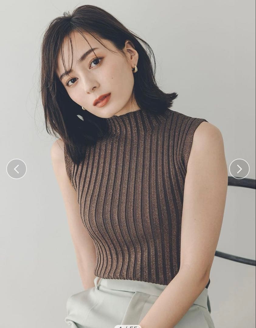 未使用anuansシルクブレンドベーシックニットカーディガンノースリーブニット