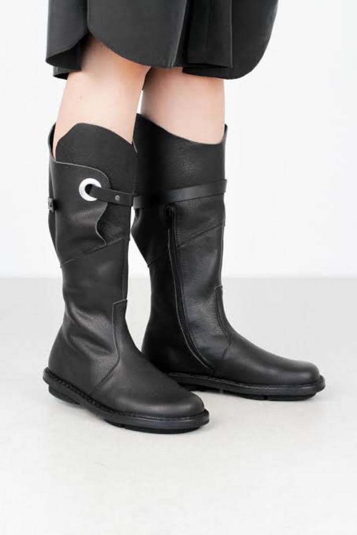 ■ trippen トリッペン シボ革 レザー ロングブーツ サイドジップ 35
